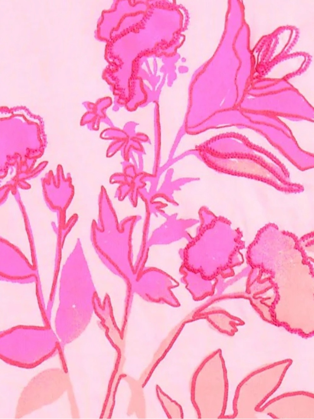 J. Crew - Lovely Light Pink Floral Short Sleeve Tee - Size Large - Picture 3 of 7